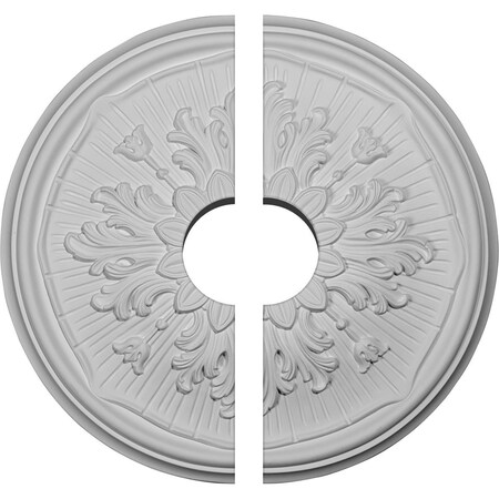 Ekena Millwork Luton Ceiling Medallion, Two Piece (Fits Canopies up to 3 1/2"), 15 3/4"OD x 3 1/2"ID x 5/8"P CM16LU2-03500